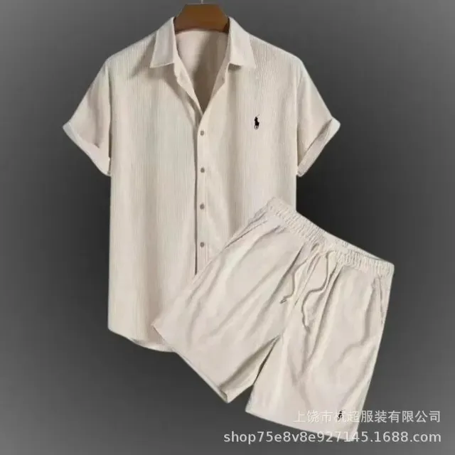Polo Ralph Lauren Short-Sleeve Shirt & Shorts Set Corduroy Texture