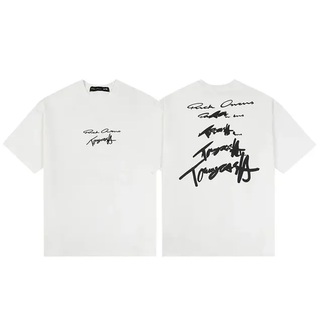 Rick Owens Signature Tee Black Script Print