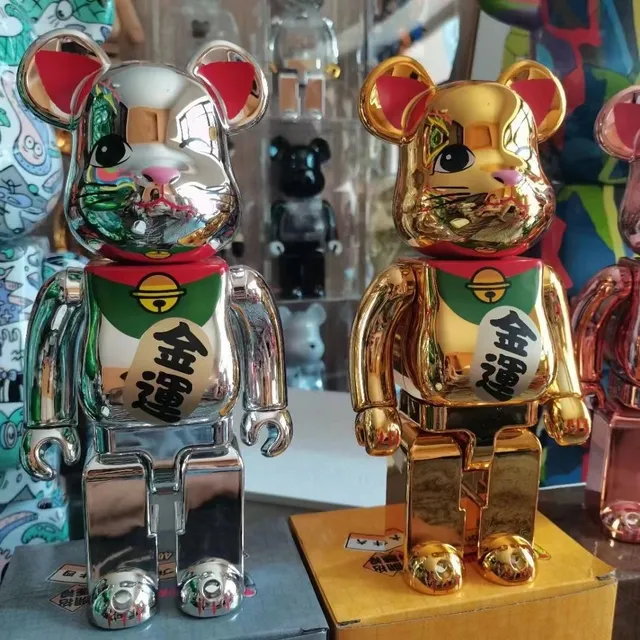 Be@rbrick Bearbrick Lucky Cat Edition Chrome/Gold