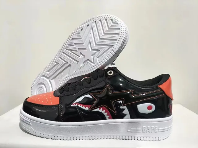 BAPE Shark Low Glossy Patent Shark