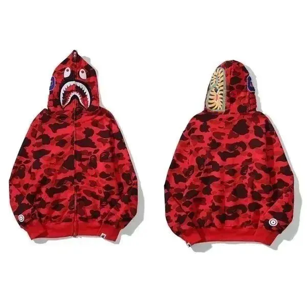 BAPE Shark Hoodie Red Camo