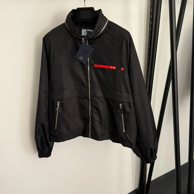 Prada Nylon Jacket Red Logo Tape