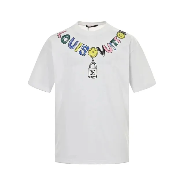 Louis Vuitton Graphic T-Shirt Multicolor Logo Print