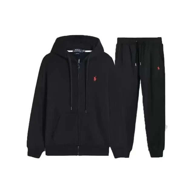 Polo Ralph Lauren Hoodie and Jogger Set Black with Red Pony Logo