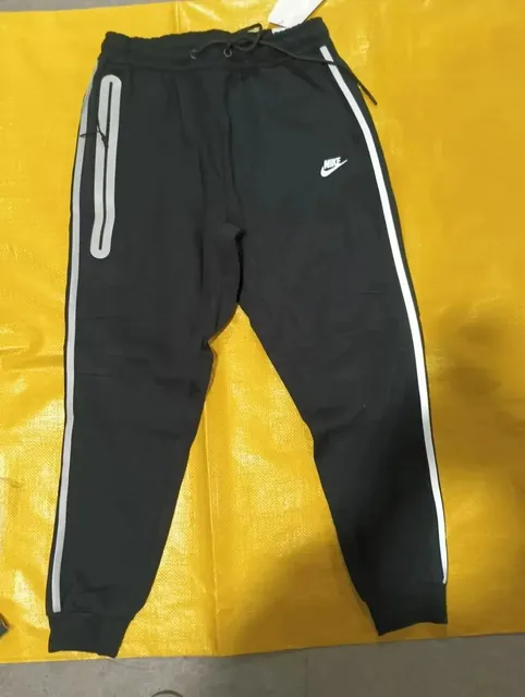 Nike Tech Fleece Joggers Black with White Stripe