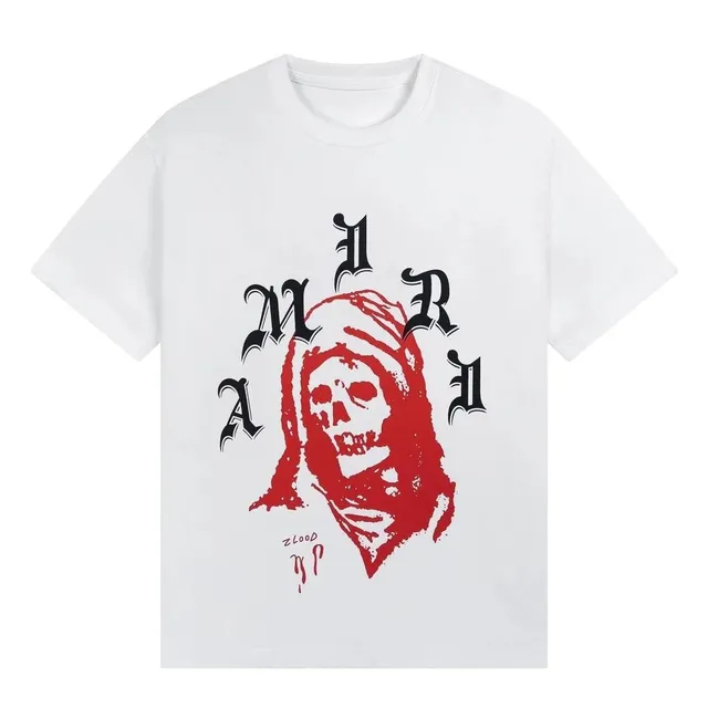 Amiri Skull Graphic Tee Blood Skull Print