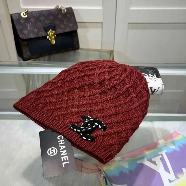 Chanel Knit Beanie CC Logo Embroidered
