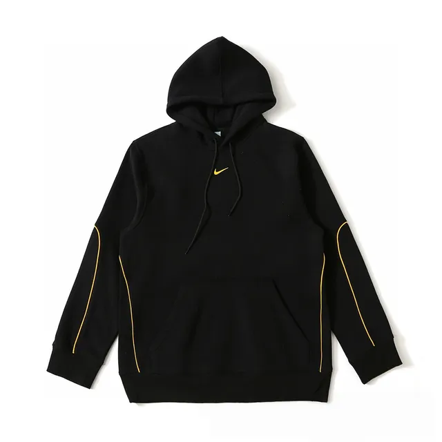Nike Hooded Sweatshirt Black with Yellow Piping