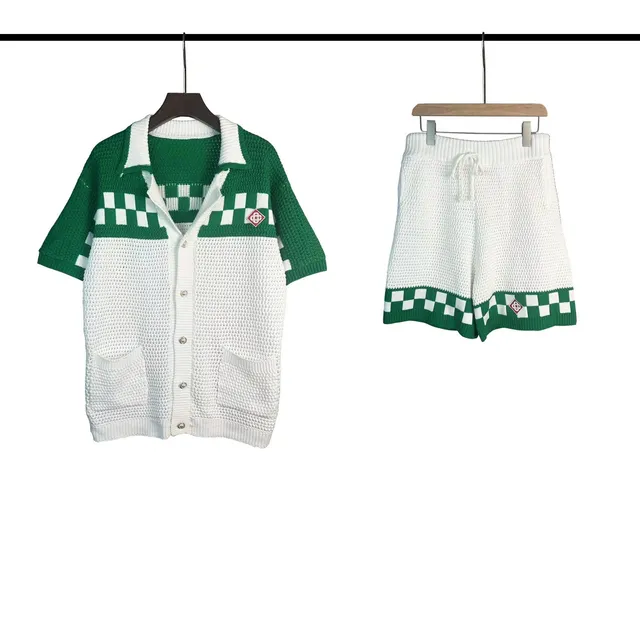 Casablanca Knit Set Checkered Trim