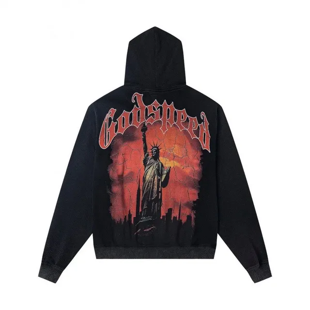 Godspeed Zip-Up Hoodie Statue of Liberty Print