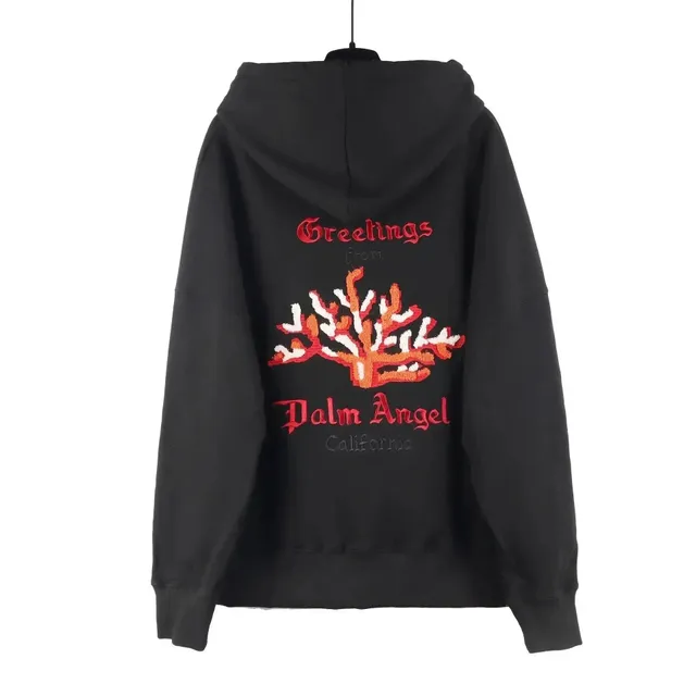 Palm Angels Hoodie Coral Embroidery
