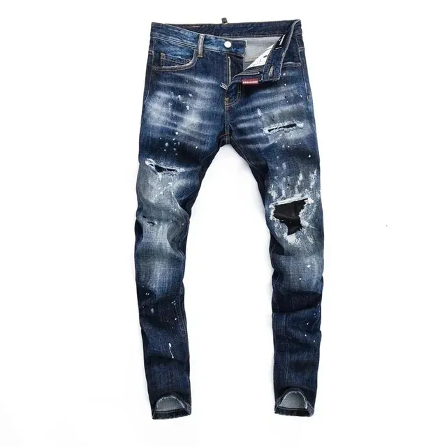 Dsquared2 Distressed Slim Fit Jeans Paint-Splatter Ripped