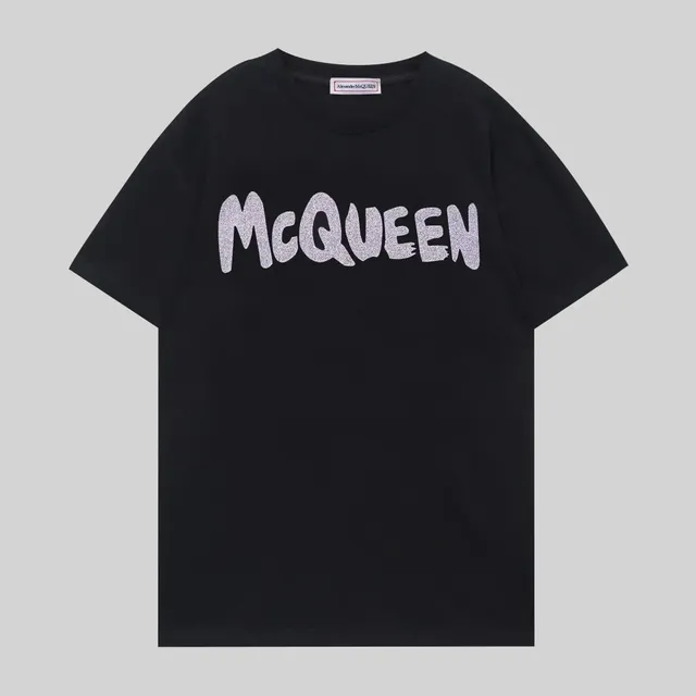 Alexander McQueen Logo T-Shirt Glitter MCQUEEN