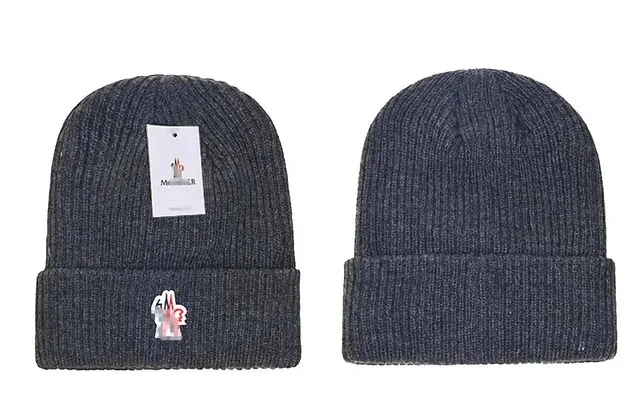 Moncler Beanie Ribbed Knit with Logo Patch