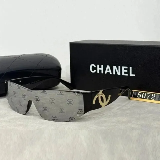 Chanel Shield Sunglasses CC Logo Print