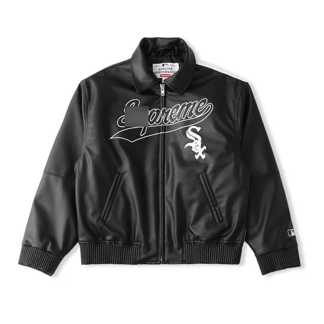 Supreme × MLB Leather Jacket Chicago White Sox