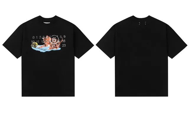 Maison Margiela Graphic T-Shirt Kitten Print with Numbers