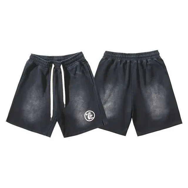 Hellstar Shorts Washed Black with Logo