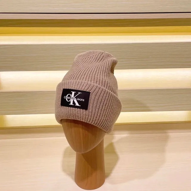 Calvin Klein Ribbed Beanie CK Logo Patch