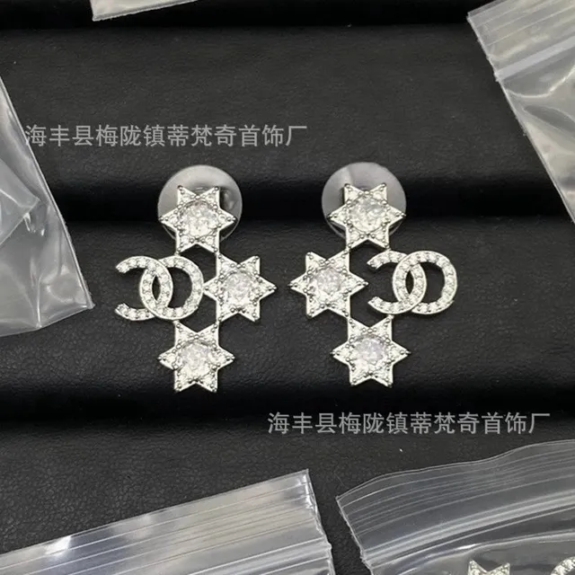 Chanel Star CC Earrings Crystal-Embellished