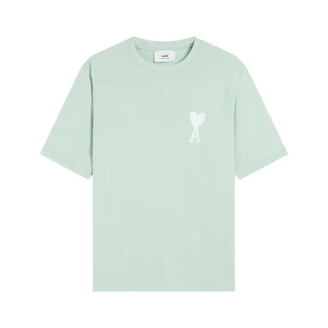 AMI Paris Heart Logo Tee Mint Green