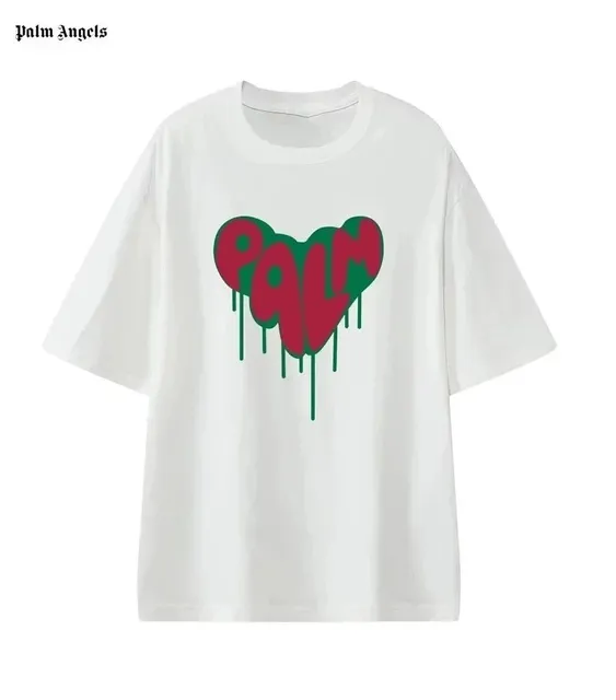 Palm Angels Graphic T-Shirt Dripping Heart Logo