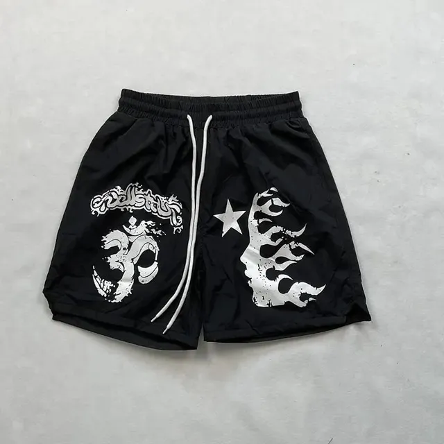 Corteiz Board Shorts Om Symbol & Flame Print