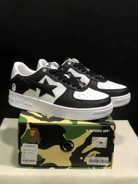 BAPE Shark Low Black/White