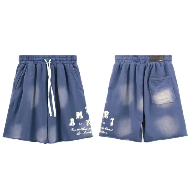 Amiri Logo-Print Shorts Acid Wash