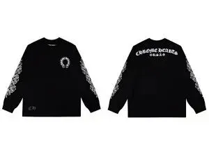 Chrome Hearts Long Sleeve Crewneck Ornate Sleeve Print