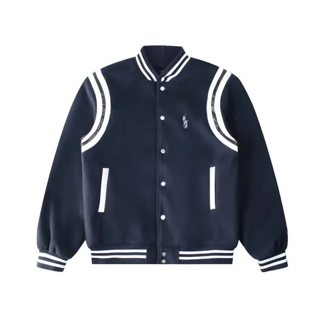Polo Ralph Lauren Varsity Jacket Navy with White Stripes