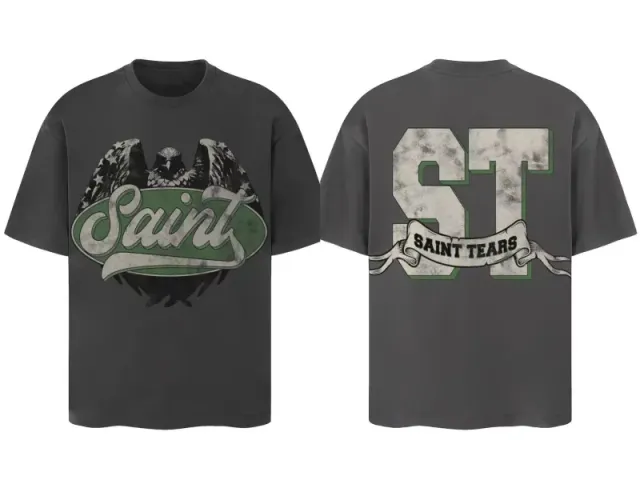 Saint Laurent Graphic T-Shirt Saint Tears Eagle Print
