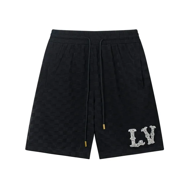 Louis Vuitton Checkered Shorts Crystal LV Logo