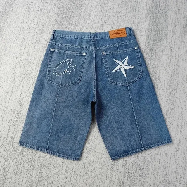 Corteiz Denim Shorts Star Embroidery