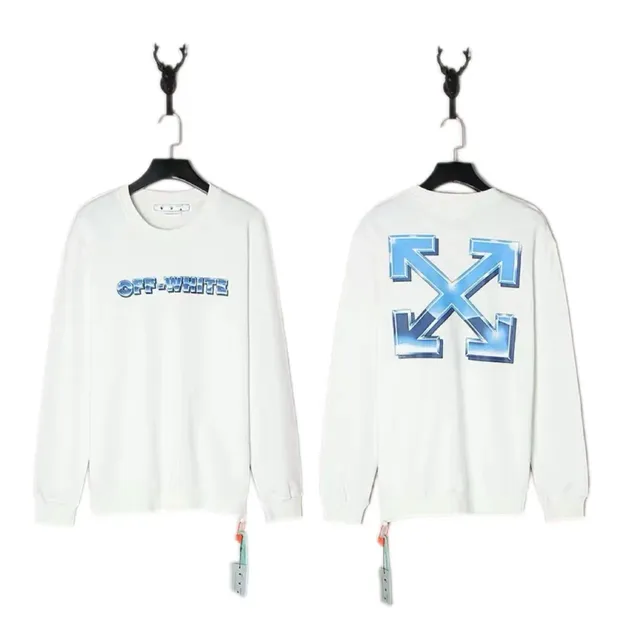 Off-White Long-Sleeve Crewneck Ice Blue Arrow