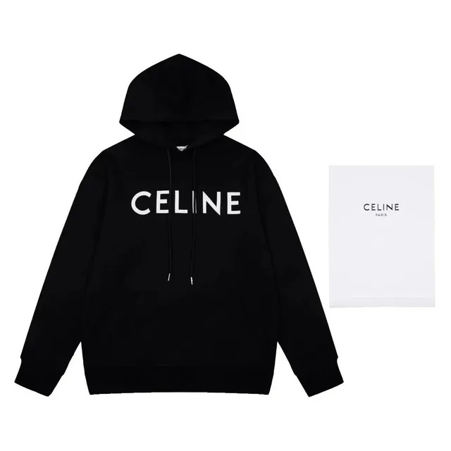 Celine Logo Hoodie Bold Logo