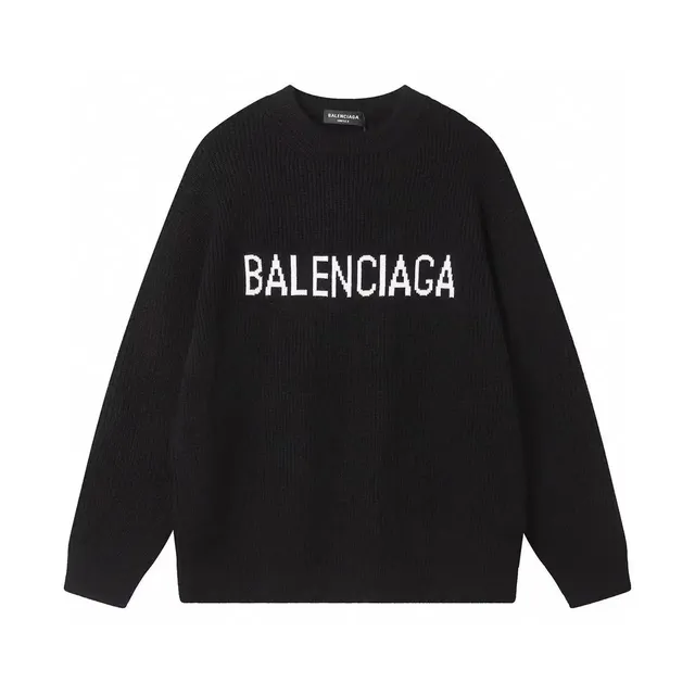 Balenciaga Logo Knit Sweater White Logo