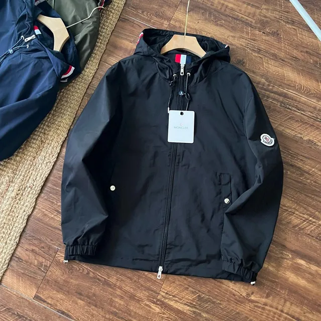 Moncler Hooded Windbreaker Classic Logo Patch