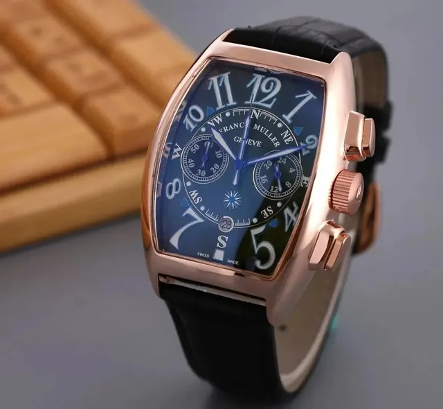 Franck Muller Chronograph Blue Dial with Rose Gold Case