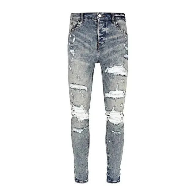 Distressed Slim Fit Jeans Heavy Ripped