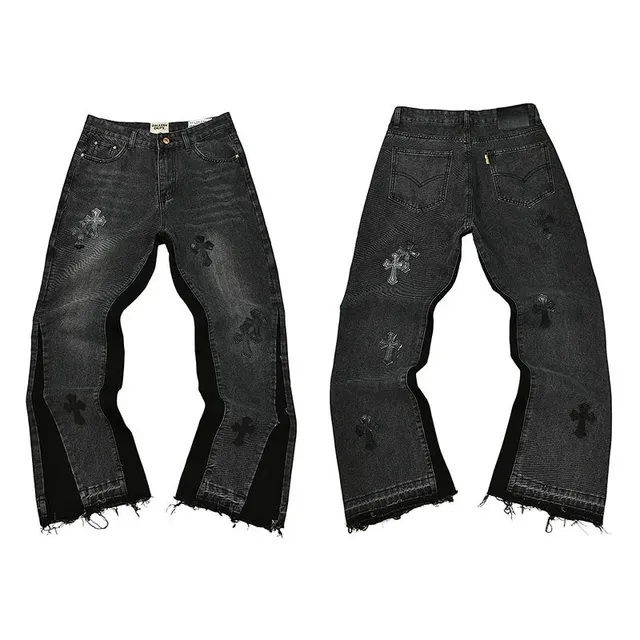 Chrome Hearts Cross Embroidered Jeans