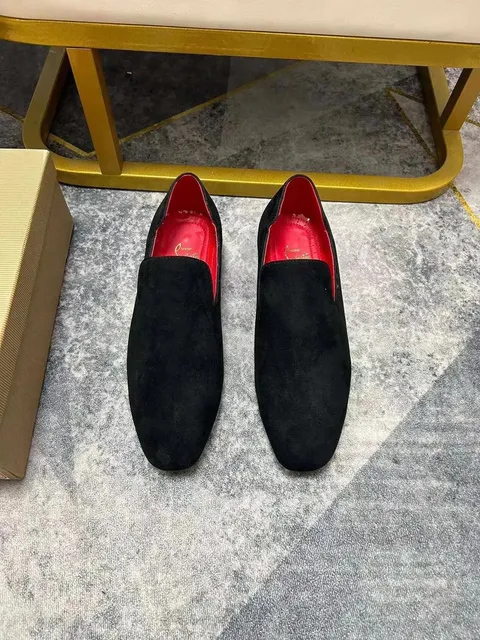 Christian Louboutin Loafer Black Suede with Red Sole