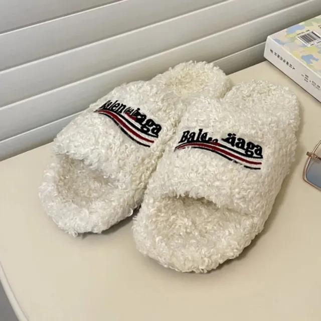 Balenciaga Triple S Slide Fluffy Logo