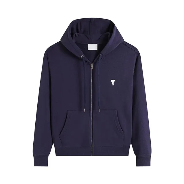 Off-White Zip-Up Hoodie Heart Logo