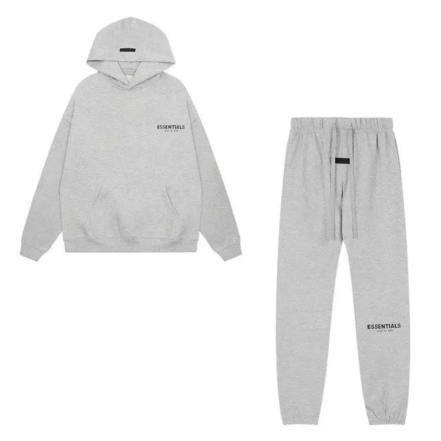 Fear of God Essentials Hoodie and Joggers Set Heather Grey
