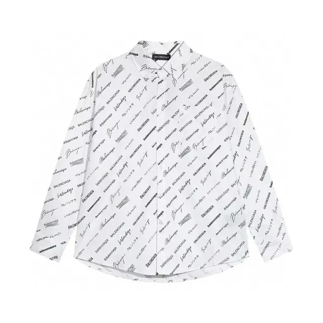Balenciaga Logo-Print Shirt All-Over Signature Print