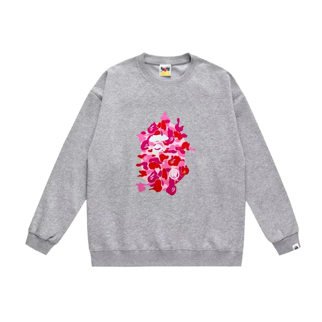 BAPE Shark Crewneck Sweatshirt Pink Camo Ape Head