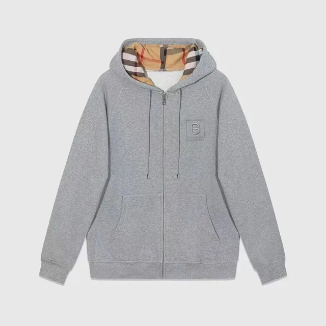 Burberry Zip-Up Hoodie Checkered Lining