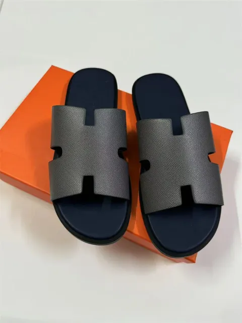 Dark blue + dark gray palm print