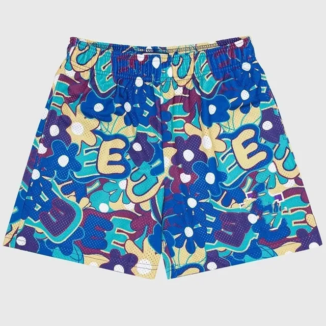 Corteiz Mesh Shorts Floral Graffiti Print